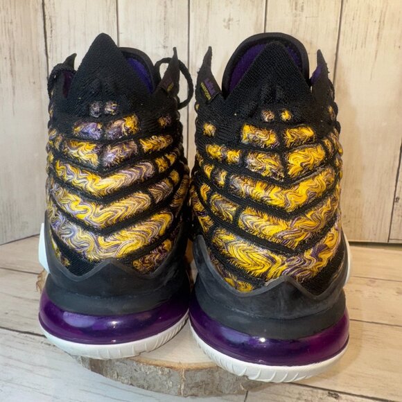 Nike Lebron XVII 17 Mens 7.5 "Lake Show" Black / White / Eggplant [BQ3177-004] - Picture 7 of 12